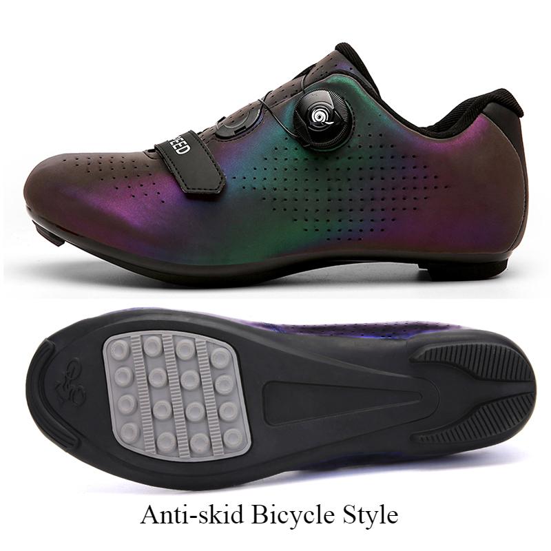 Neu Road Lock Schuhe Radfahren Schuhe Männer Und Frauen Berg Lock Schuhe Fahrrad Schuhe Outdoor Power 39 violett/blau