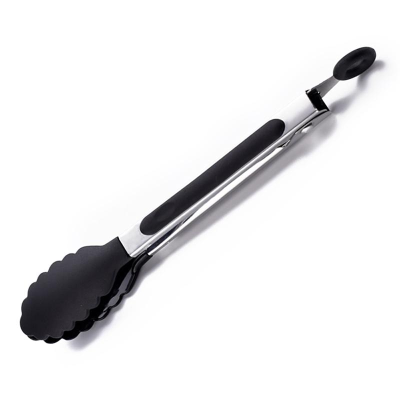 Lebensmittelzange, Küchenzange aus Edelstahl, Silikon, Nylon, rutschfeste Kochklammer, Klemme für Grill, Salatwerkzeuge, Grill, Küchenzubehör