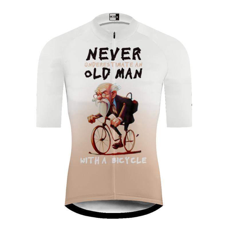 Herren Radtrikot Klassische Radrenn-Tops Kurzarm Radfahrerbekleidung Shirt Maillot Sommer Fahrradbekleidung S white