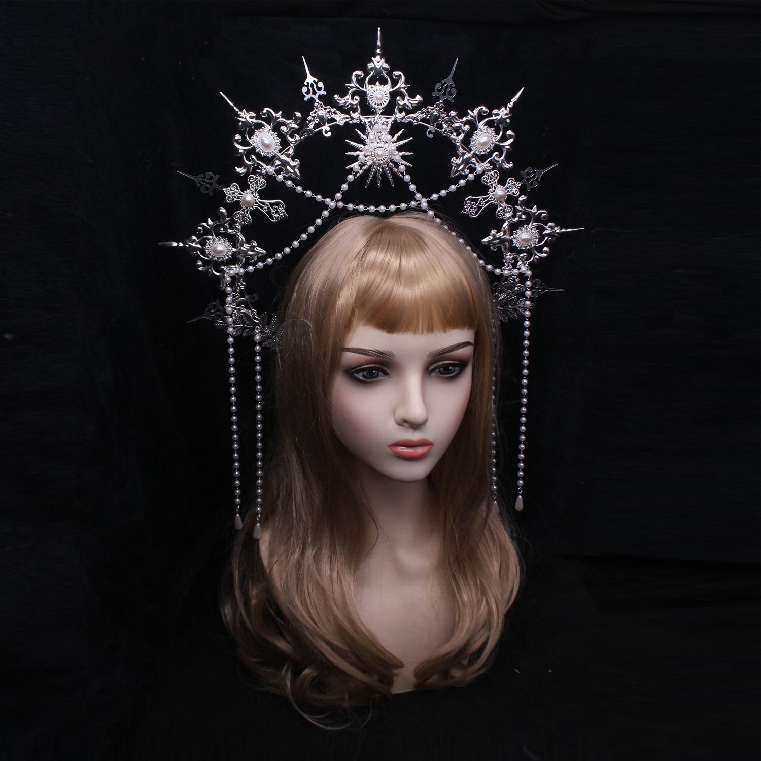 Lolita Angel Halo Sun Crown Materialpaket Übertriebene Laufsteg-Kopfbedeckung Foto-Requisiten-Zubehör