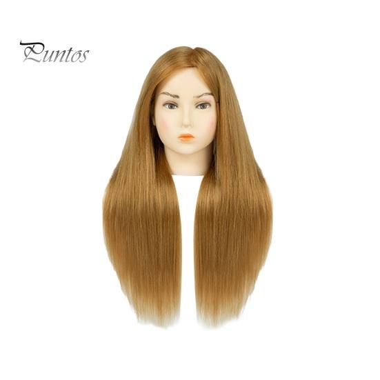 Mannequinkopf mit Echthaar Friseur Flechten Haarstyling Trainingspuppe Kosmetologie Puppenkopf Braun Golden Lange Haare Friseur Make-up goldgelb