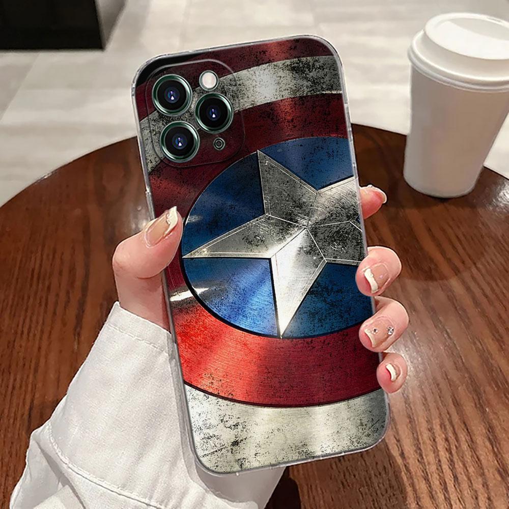 Marvel Captain America Schild Transparente Handyhülle Für iPhone 17 Pro Max 17E 11 12 13 14 15 16 Pro Max Plus 17 Air 16E 7 Hülle iPhone 16 Pro Max