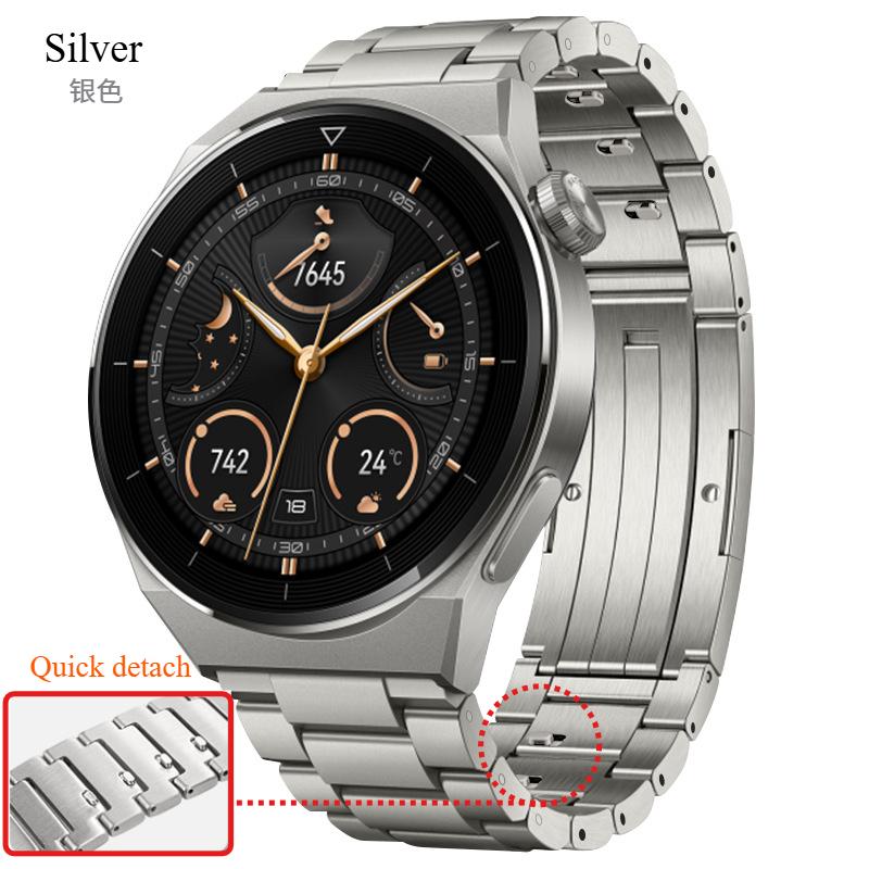 Titan Metall Uhrenarmband Für HUAWEI Watch 3 Pro neu Armband 22mm Für HUAWEI GT 3 46mm/GT3/GT 2 46mm/GT2 Pro Armband 22mm Quick detach silber