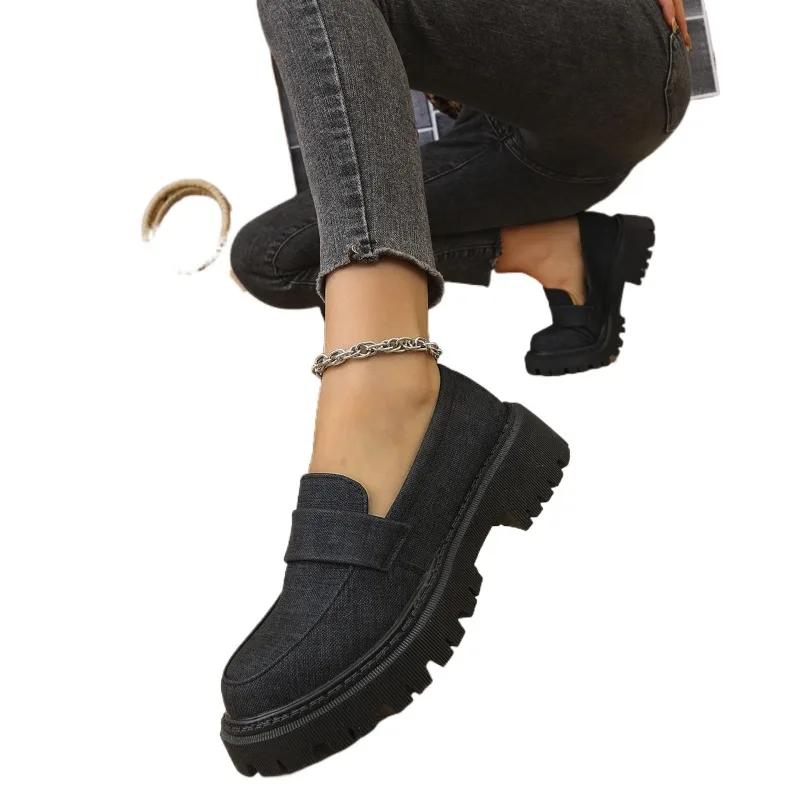 Schuhe Damen Übergröße Slipper Damen High Heels Plateau Büro Pumps Damen Runde Zehe Slip-on Mittelhohe Absätze Schuhe Damen 43 schwarz