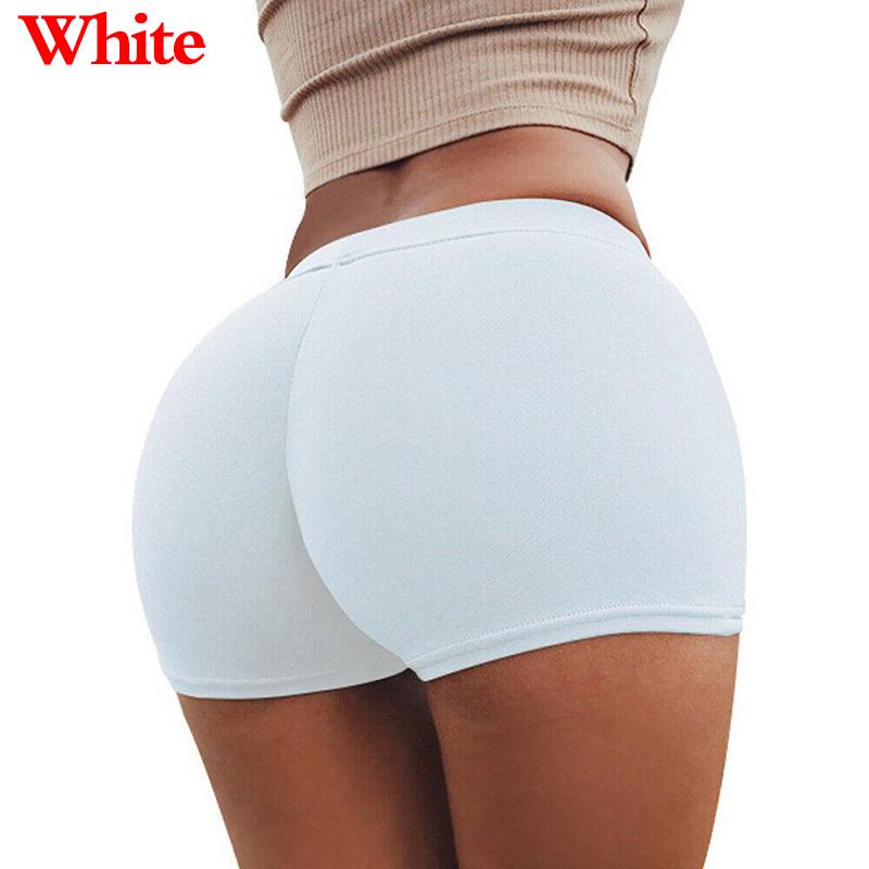 1PC Frauen Gym Einfarbig Hosen Sport Hosen Dünne Jogginghose Shorts Flexible Mode Sommer Mode 2XL weiß