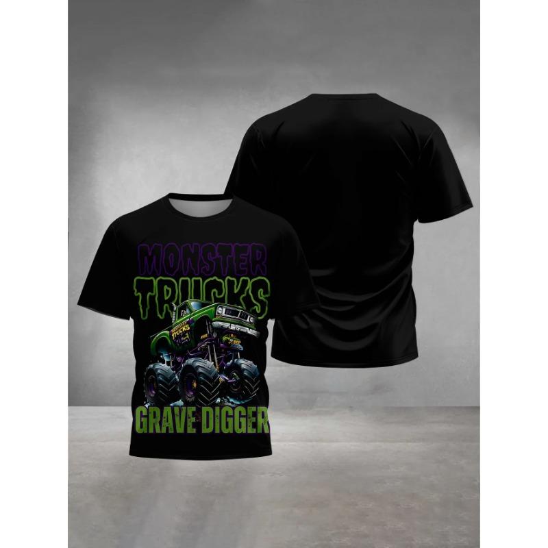 3D-Druck Cartoon Truck Monster Jam Babykleidung 5 bis 14 Jahre Jungen Outdoor-Kleidung für Kinder Jungen Mädchen Kinder T-Shirt Top 120