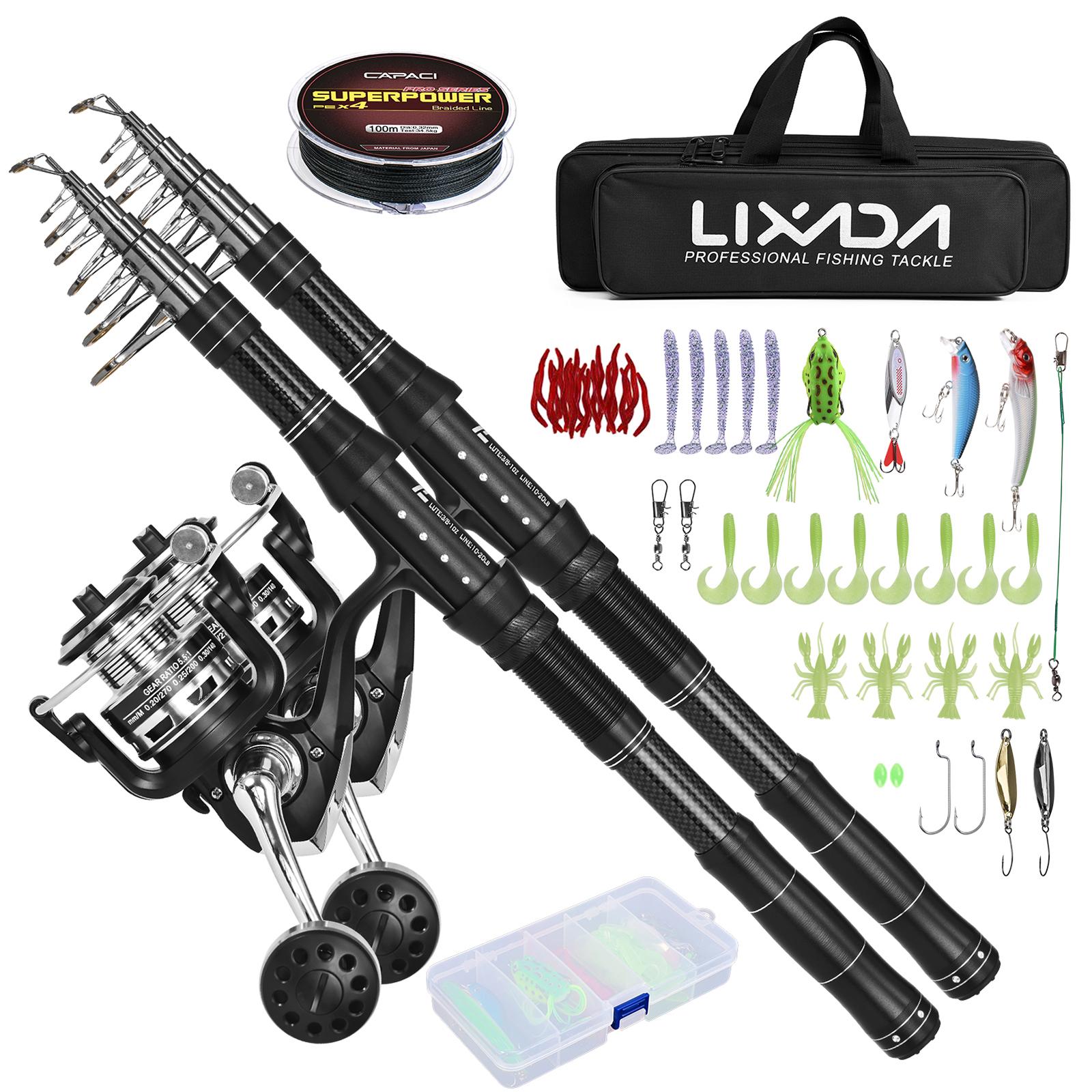 Ultraleichte Angelruten- und Rollenkombinationen, 2-teilig, Teleskop-Angelrute mit Spinnrolle, Combo-Kit -27