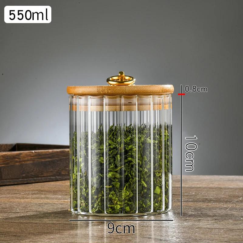 Lebensmittelbehälter aus Glas mit versiegeltem Bambusdeckel, für die Küche, Speisekammer, Getreide, Kekse, Kaffee, Tee, Süßigkeiten, Snacks, Aufbewahrungsflaschen, Gläser, Küchenkanister gray