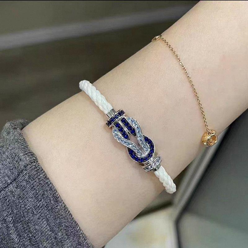 Fred Hufeisen Diamantbesetzt 18 Karat Gold & Edelstahl Armband - Luxuriöser Partner-Stil für Damen und Herren, Große Größe.
