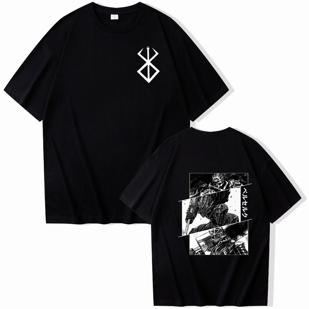 Anime Berserk T-Shirt Sommer Männer Frauen Übergroße Kurzarm T-Shirt Print T-Shirt Tops 2024 T-Shirt Trend Fans Kleidung XL