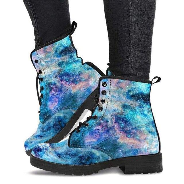 Lederstiefel Damen ,Öko-Lederschuhe ,Galaxy Stiefel Damen ,Damenstiefel ,Winterschuhe Damen ,Regenschuhe Damen ,Kampfstiefel 38 blau