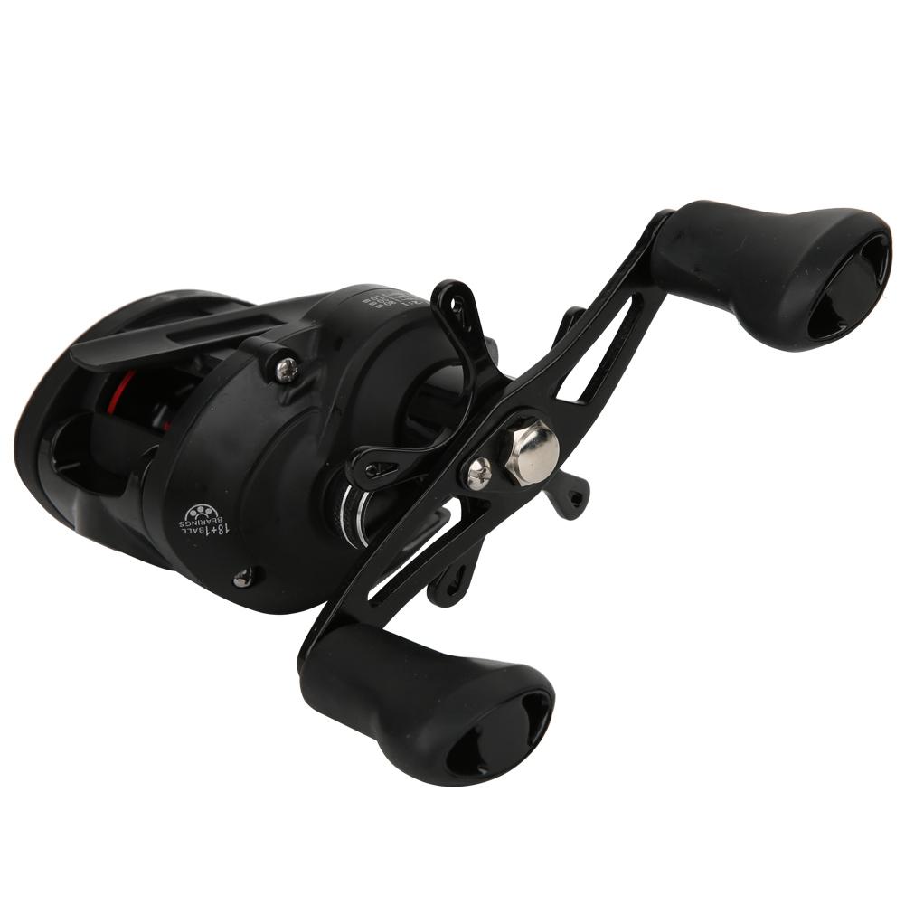 BF2000 Linkshand Metalllegierung Körper Technische Kunststoffe Schale Schwarz Angelrolle 12+1 Lager Magnetbremse Fisch