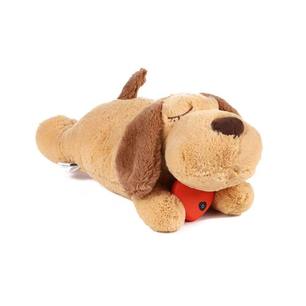 Angstlösender Hund Herzschlag Spielzeug Schlafhilfe Welpen Plüschtier Liegender Hund Fidget Spielzeug Zimmerdekoration 40x16x14cm
