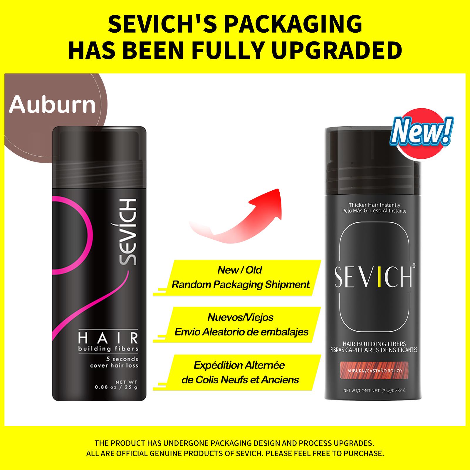 Sevich Flasche, 25 g, Haar-Keratin-Fasern, Pulver, Behandlung gegen Haarausfall, 10 Farben, Haaraufbaufasern, Verdickung, Unisex 25g rotbraun