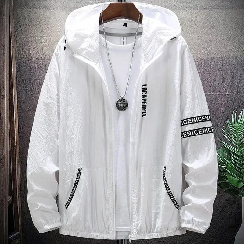 9XL Große Größen Jacken Herren Sommer Dünn Mit Kapuze Windbreaker Leichte Jacken Mann Große Größe 7XL 8XL Jacken 4XL weiß