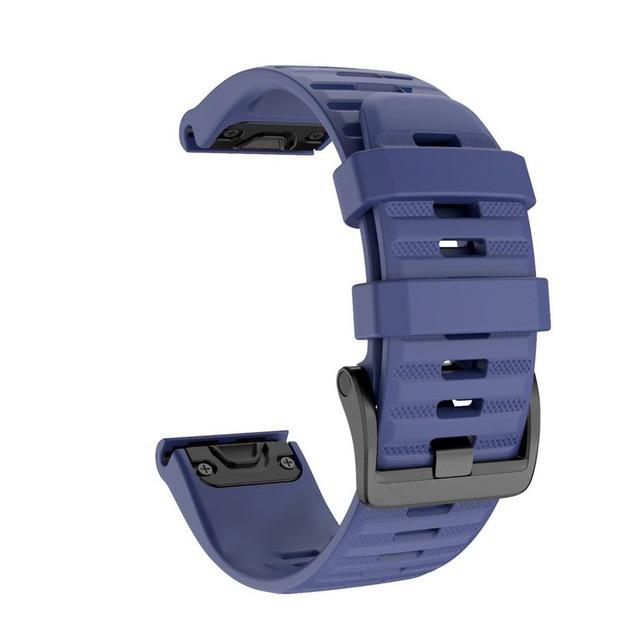 26 20 22 mm Sport-Silikon-Armband für Garmin Fenix ​​6X 6 6S Pro 5X 5 5S Plus 3 3HR Easy Fit Quick Release Armband 22mm Fenix 5 6 935 navy blau