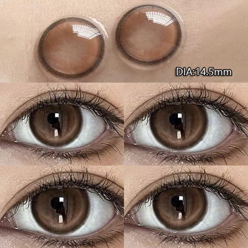 MillCreek Farbige Kontaktlinsen Abgestufte Kontaktlinsen Bequemes Tragen Jährliches (0~-8.00) 0.00 hellbraun