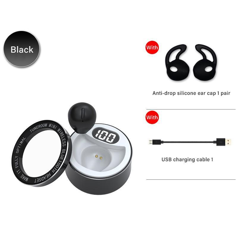 Mini Kopfhörer Bluetooth-Kompatibel Unsichtbare Drahtlose Kleine Kopfhörer Versteckte Ohrhörer Micro Headset Mit Mikrofon Für Kleine Ohr schwarz