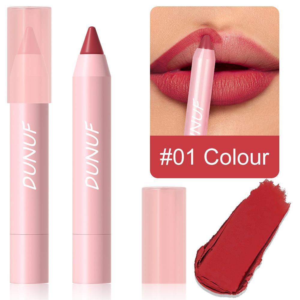 18-Farben-Lippenstift-Stift, wasserdicht, sexy Rot, matt, Konturtönung, Lippenstift, langlebig, Antihaft-Tasse, Lipliner-Stift, Lippen-Make-up, Kosmetik 01