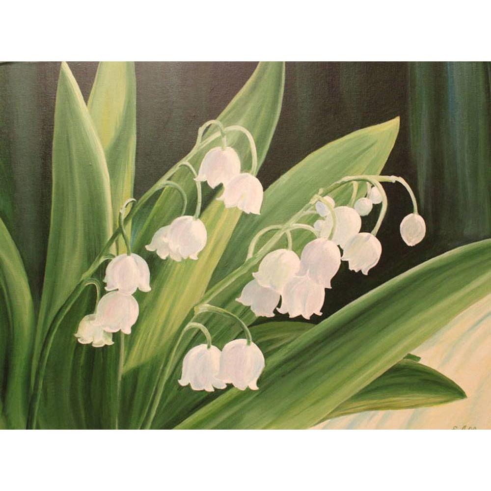 Diamant-Mosaik-Blumen-Maiglöckchen-Bild, Perlen-Diamant-Gemälde, Blumen-Diamant-Stickerei 20X30CM