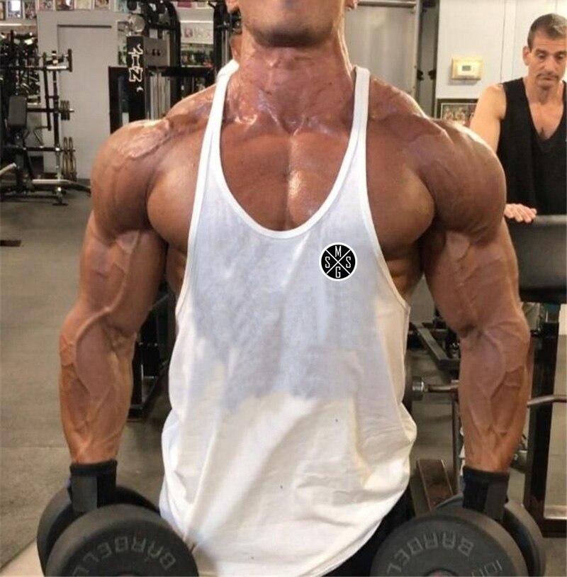Neu eingetroffene Herren-Sport-String-Unterhemden, ärmellos, Fitness, Bodybuilding, Tanktops, Fitnessstudio, Workout-Kleidung für Männer XL weiß