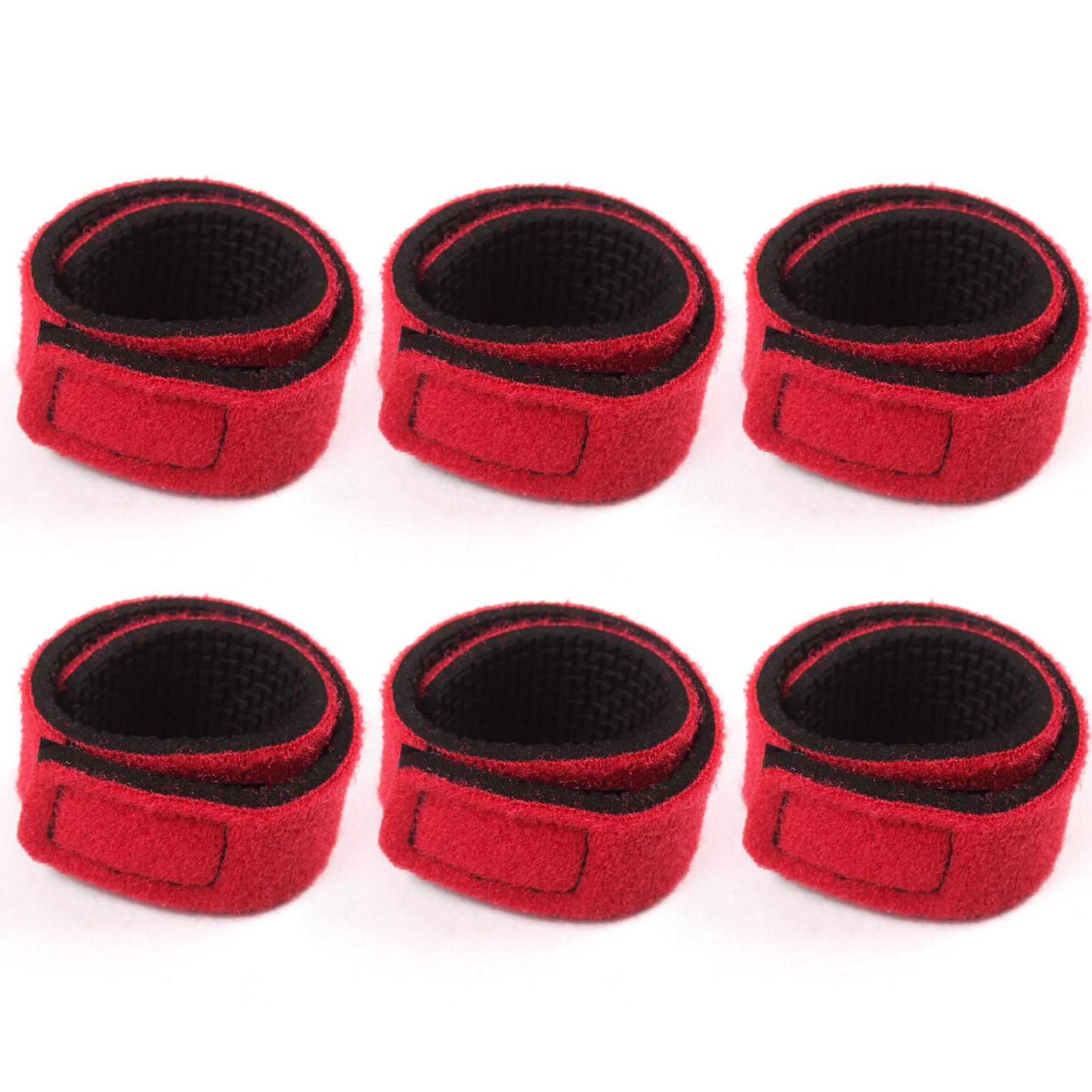 12 stücke Angelrute Riemen Angelrute Wrap Band Elastische Angelrute Halter Gürtel 6pcs rot