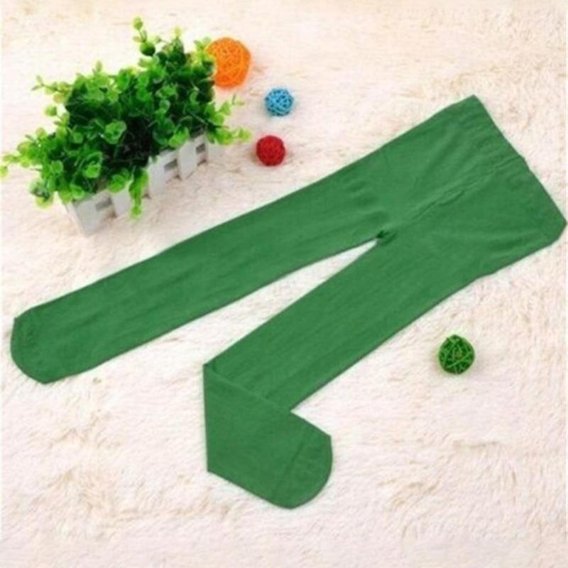 Mode Niedliche Kinder Bonbonfarbe Samt Strumpfhose Baby Stretch Hose Skinny Hose Tanzstrumpfhose Strumpfhose Strumpf 4-7 years old dunkelgrüne