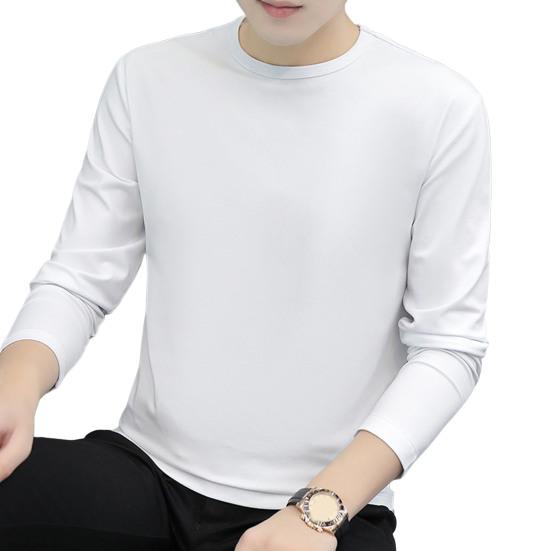 Frühling Herbst Männer Fitness Top Slim Fit Rundhals Stretchy Lange Ärmel Einfarbig Pullover Fitness Sport Top Winter Bodenbildung Kleidung XL weiß