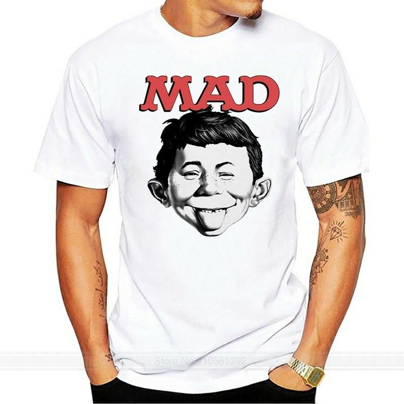 Neues Mad Alfred E Neumann Herren Weißes Hemd Größen S M L XL 2XL T-Shirt Markenkleidung Oberteile M white