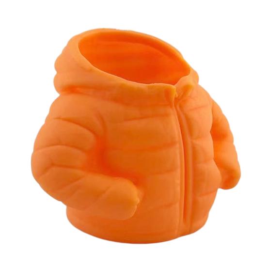 Daunenjacken-förmiger Stifthalter Kreativer Schreibtisch-Organizer für Make-up-Pinsel und Schreibwaren Kreative Einzigartige Schulmaterialien orange
