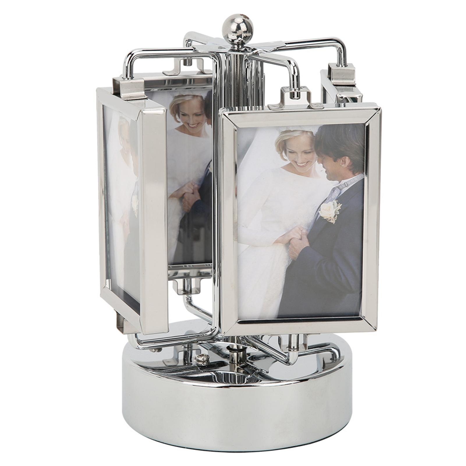 Drehbare Spieluhr Foto Bilderrahmen Heim Wohnzimmer Schlafzimmer Dekoration für 3x2in Foto