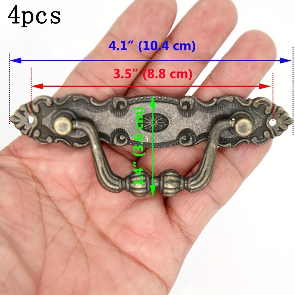 4 Stück Vintage Bronze Hebering Zieht Kommode Dressing Kommode Zieht Kunst Basis Zinklegierung Siamesische Zieht Schublade Zieht 4pcs