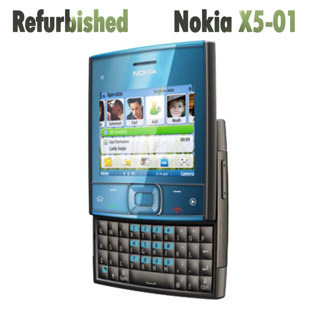 Generalüberholtes Nokia Original Nokia X5-01 Mobiltelefon mit 1 SIM 1 Battery 1 Charger graue