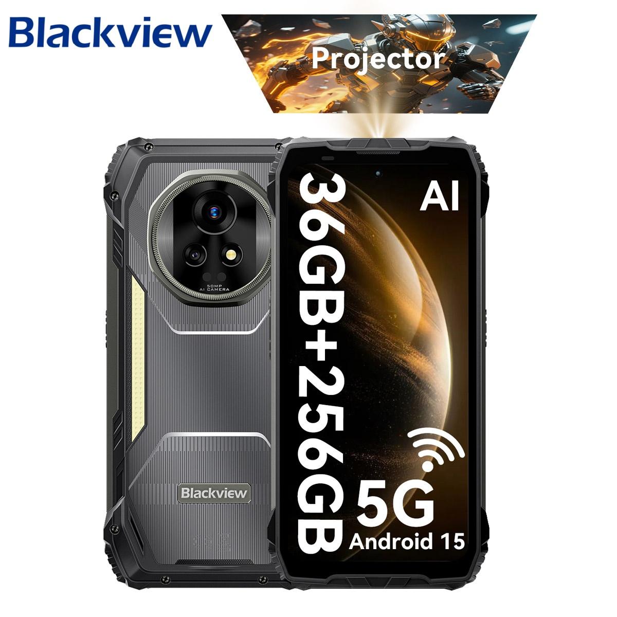 Blackview XPLORE 2 5G Robustes Outdoor-Smartphone Mit Projektor 100-Zoll-Bildschirm 4nm MediaTek Dimensity 8300 20.000mAh Akku & 467lm Campinglicht schwarz