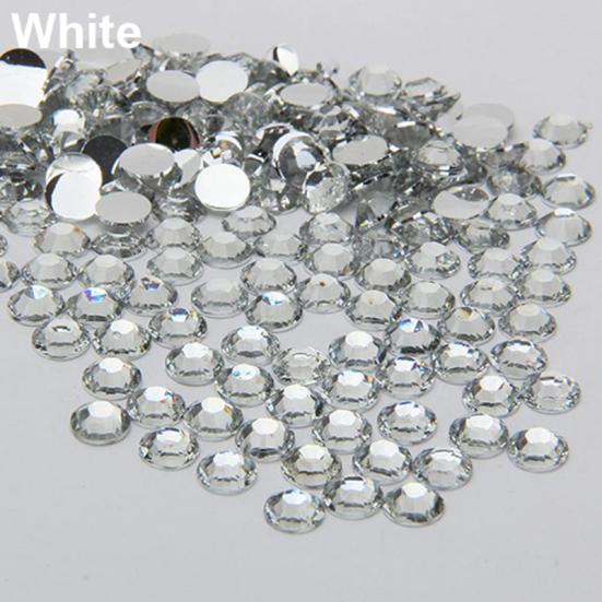 2000 Stück Harz-Strasssteine mit flacher Rückseite zum Selbermachen, für Handyhüllen, Nagelaufkleber, 2/3/4/5 mm 5mm weiß