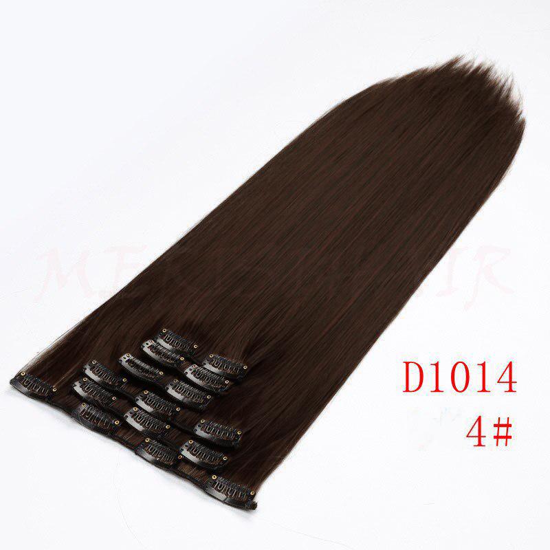 24-Zoll-Haarverlängerungen, 60 cm, natürliche Haarteile, gerade, synthetische Clip-in-Haarverlängerungen, Perücke D1014-4