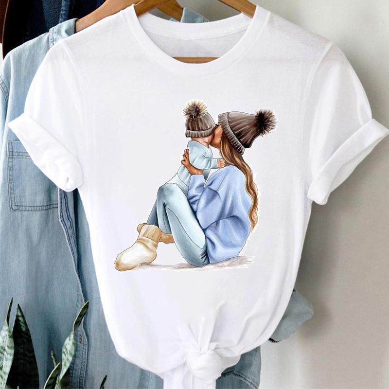 Frauen Süße Familie Kleidung Lässig Druck T-shirt Mama Mutter Mama Top Sommer Mode T-shirt Kurzarm Dame Weibliche Grafik T-shirt XL