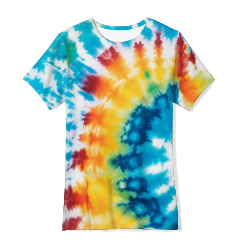 Sommer 3D Digital bedruckte Kinderbekleidung Buntes Pigment Locker Lässig Mode Kurzarm T-Shirt 160
