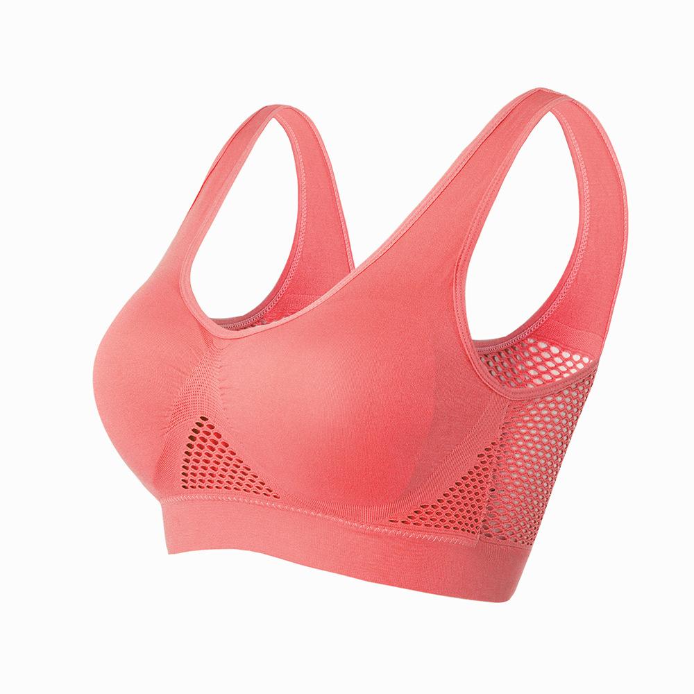 Plus größe S-6XL Frauen Yoga Sport-Bh Atmungsaktiv Fitness Laufen Aktive Weste Gepolsterte Crop Tops Unterwäsche gym Yoga top bhs M rot