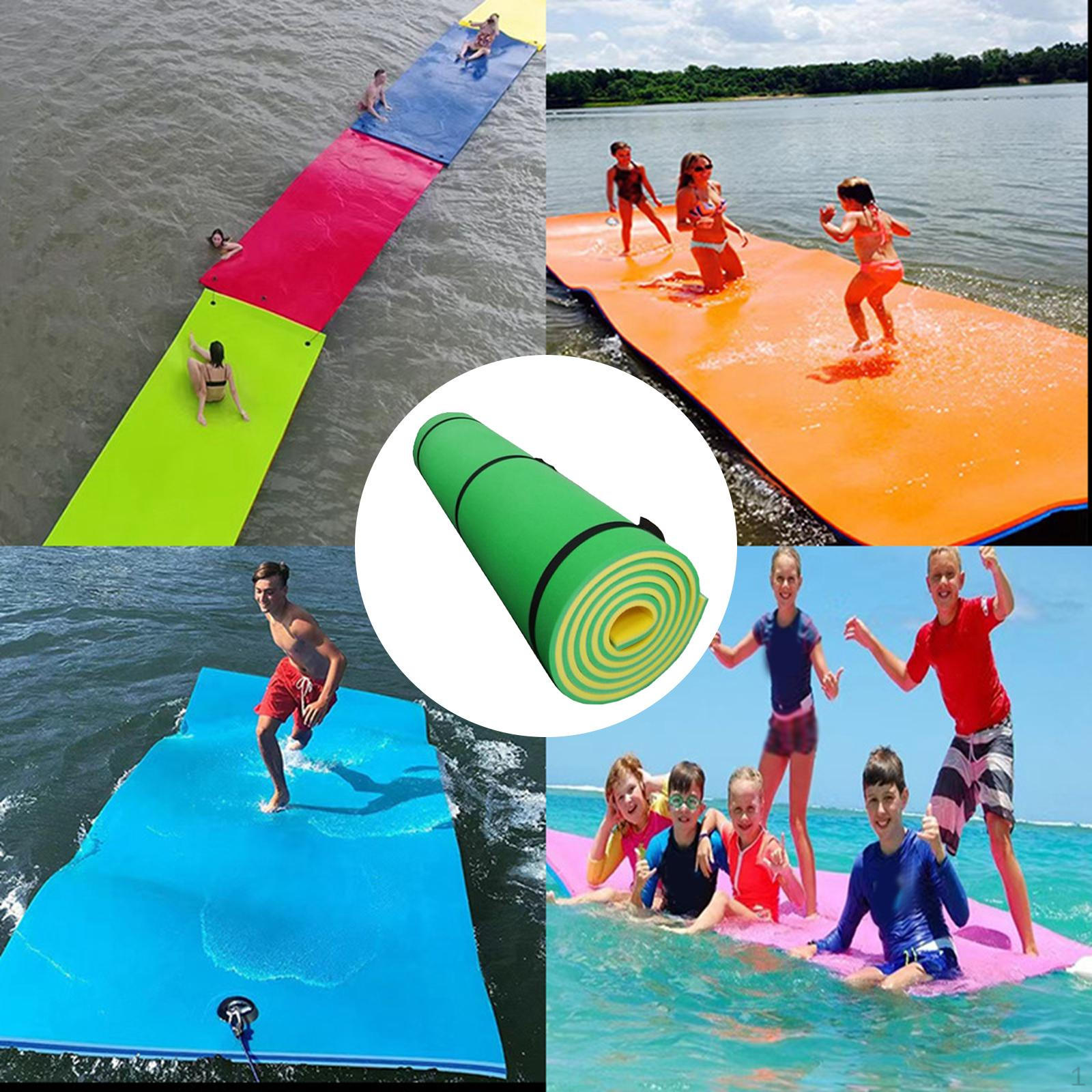 Wassermatte für Pool und See, Tragbare Luftmatratze für Outdoor-Aktivitäten Yellow Green