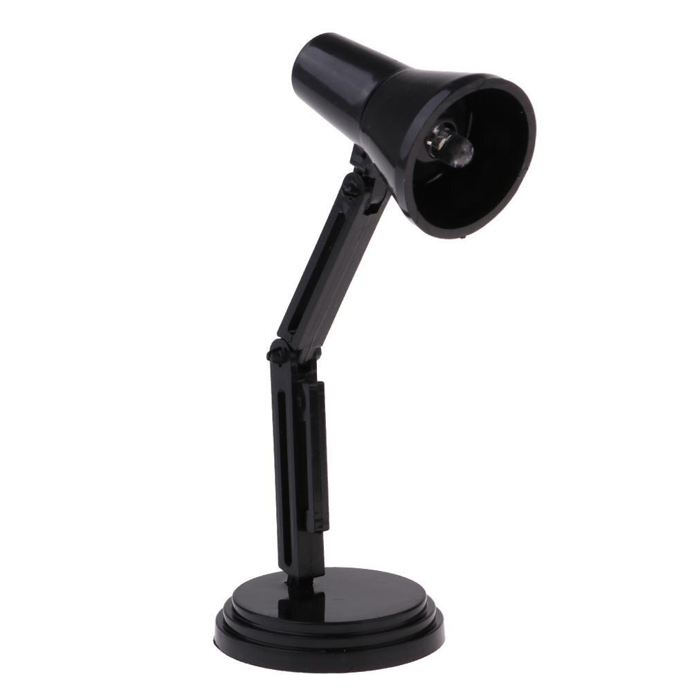 Weiße LED-Schreibtischlampe im Maßstab 1:6, Modellmöbel für Hot Toys, BJD, Puppenhaus, Zubehör für Kinder, Rollenspiel-Spielzeug schwarz