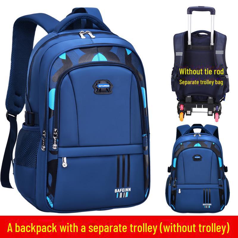 Trolley-Rucksack mit großem Fassungsvermögen für Schüler der Klassen 2-6 single school bag - without trolley blau