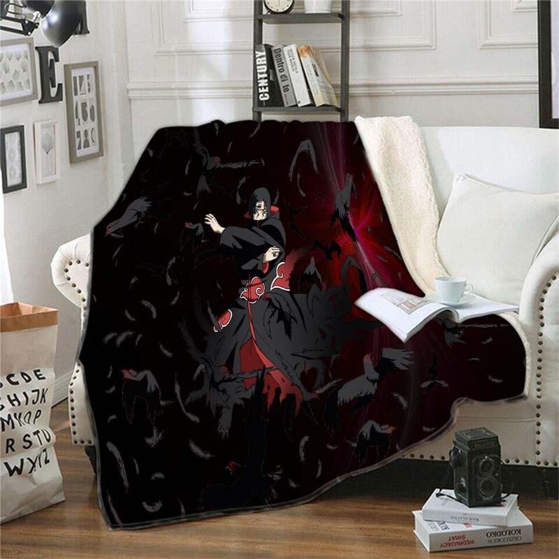 Weiche Decke mit Cartoon-Naruto-Motiv, Flanell, ganzjährig leicht, warme Decke für Wohnzimmer/Schlafzimmer 150x200cm