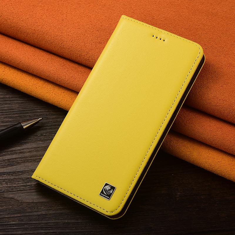 Echtes Napa-Leder Klapphülle für Sony Xperia XZ XZ2 XZ3 XA XA1 XA2 Plus Ultra Premium Kompaktes Handy Kartenhülle Hüllen Xperia XZ2 Premium zitronengelb