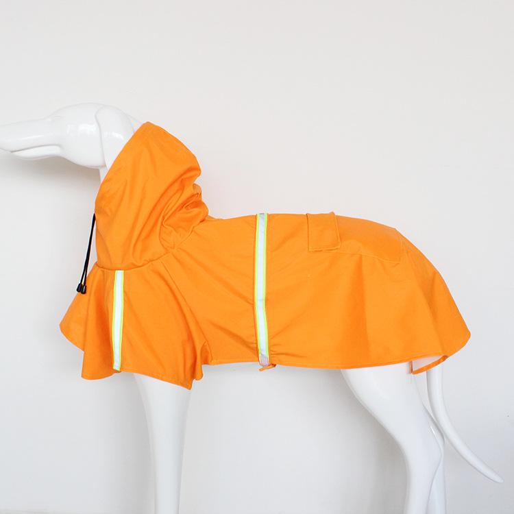 Großer Hunderegenmantel im Corgi-Umhang-Stil, wasserdichte Hundekleidung für Welpen, reflektierender Haustier-Winddichter, regendichter Regenmantel mit Kapuze für Hunde S orange