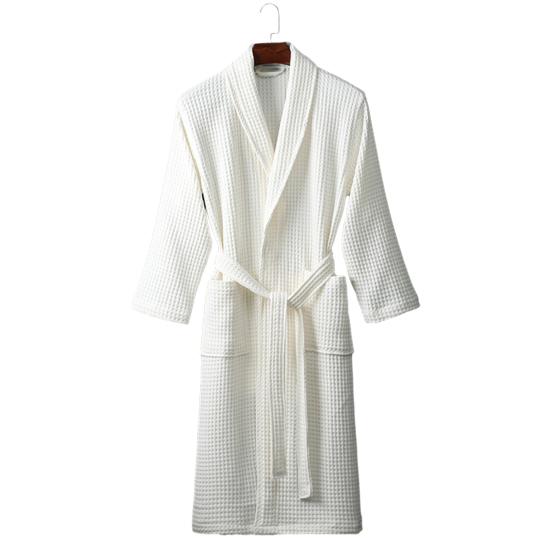 Unisex-Nachthemd, V-Ausschnitt, Schnürung an der Taille, lockere Langarmtaschen, einfarbig, Nachtwäsche, Frühlingshandtuch, Bademantel, Hotel-Bademantel, Schönheitssalon, weich XL