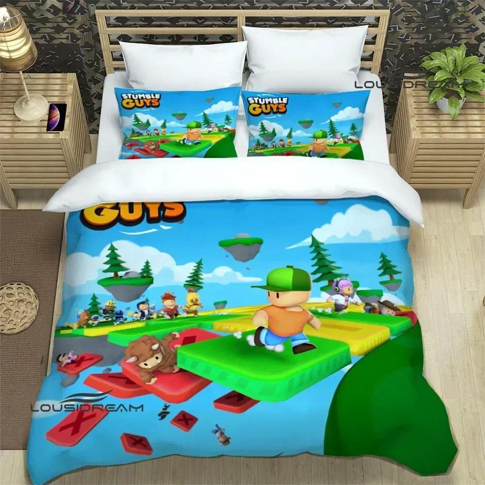3D Spiel Cartoon Stumble-guys Bettwäsche-Sets Exquisite Bett liefert Set Bettbezug Tröster Set Bett 70x133cm 2pcs