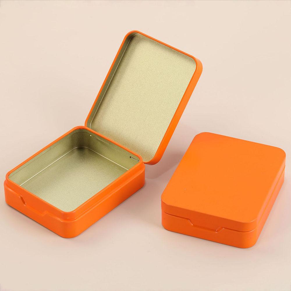 Tragbare Mini Metall Aufbewahrungsbox Schmuck Schlüssel Münzen Teedose Hochzeit Süßigkeiten Aufbewahrungsdose Organizer Geschenk orange