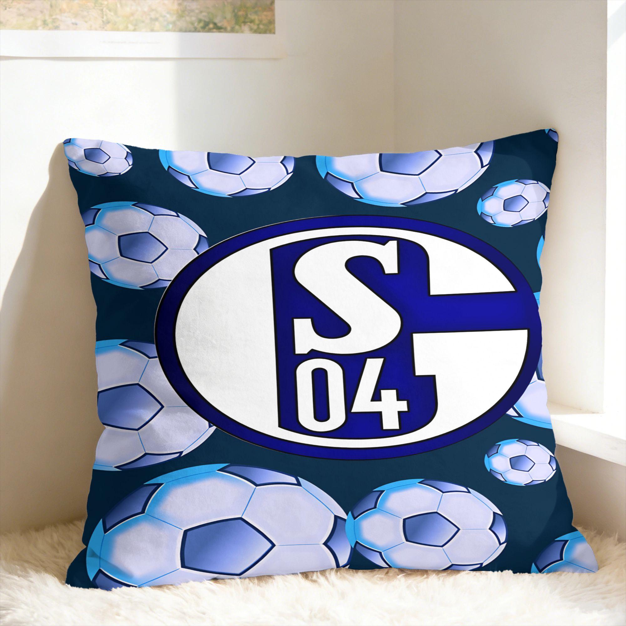S-Schalke 04 Team Kissenbezug Druck Kissenhülle Modische Kissenbezüge für Büro Auto Heimdekoration Linen 35*35(CM)-1Pcs