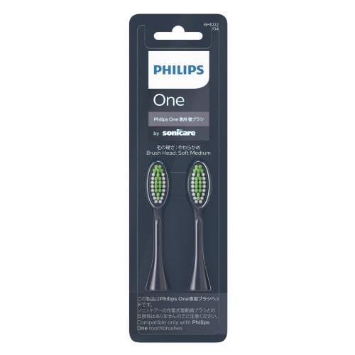 Philips Ersatzbürste Sonicare Philips One Ersatzbürstenkopf (2 Stücke) Originalprodukt BH1022/04 Mitternachtsblau